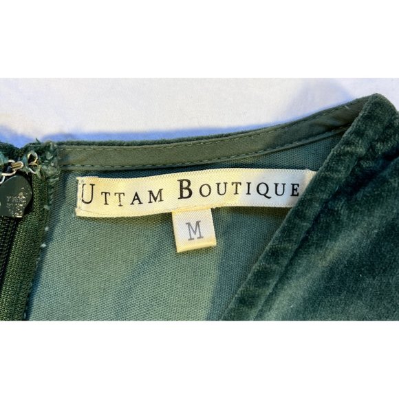 Uttam Boutique Embroidered Cotton dress, Green, Sz UK M - Picture 9 of 15